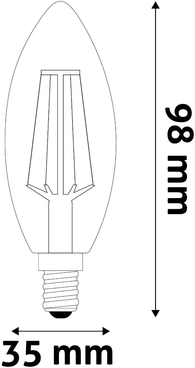 Avide LED Filament Candle 6W E14 360° NW 4000K High Lumen