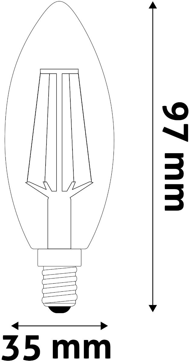 Avide LED Filament Κερί 6.5W E14 Θερμό 2700K Υψηλής Φωτεινότητας