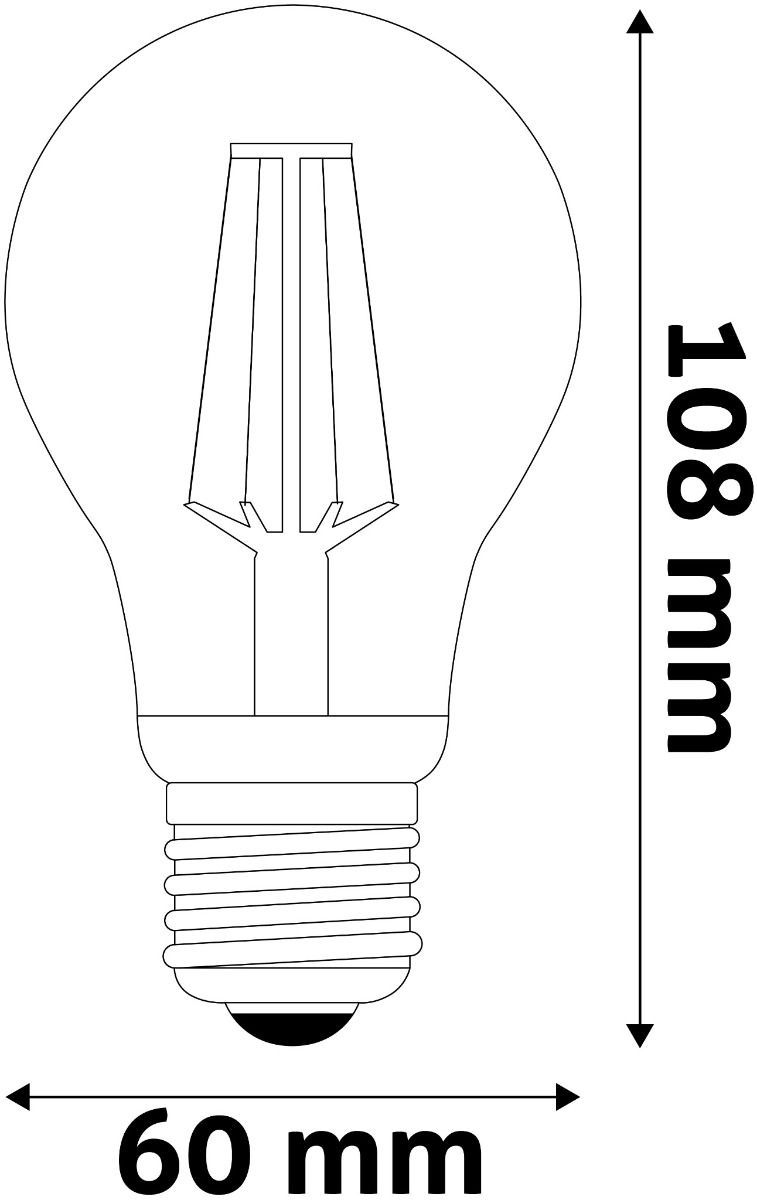 Avide LED Filament Κοινή  8.5W E27 Θερμό 2700K Υψηλής Φωτεινότητας
