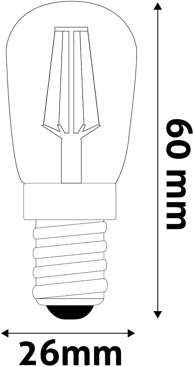 Avide LED Filament T26 2W E14 Λευκό 4000K