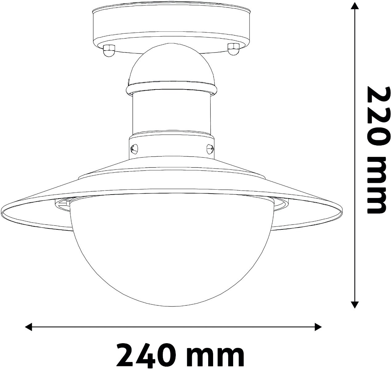 Avide Εξωτερικό Φωτιστικό Οροφής Imperial 1xE27 IP44 Ανθρακί