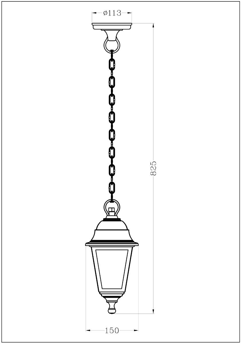 Avide Εξωτερικό Φωτιστικό Οροφής Blake 1xE27 82.5cm IP44 Μαύρο