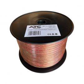 ATC-2300 Διαφανές Καλώδιο Ηχείου 2x2,5mm 100μ Πλαστικό Καρούλι