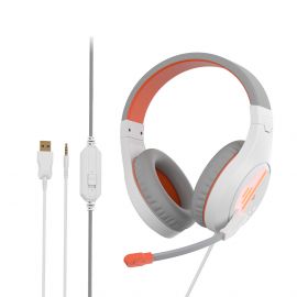 Meetion MT-HP021 Gaming Ακουστικά Άσπρο + Πορτοκαλί