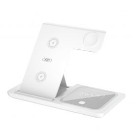 XO WX023 15W Ασύρματος Φορτιστής (Ρολόι + Κινητό + Ακουστικό) Άσπρο