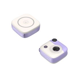 XO PR223 mini camera digital display fast charging power bank 10000mAh (Purple & White)