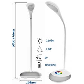 Avide LED Φωτιστικό Γραφείου Ben RGB Άσπρο 4W