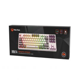 Meetion MT-MK14 Μηχανικό Πληκτρολόγιο Gaming Ενσύρματο & Ασύρματο με Bluetooth και 2.4G RGB Λευκό US