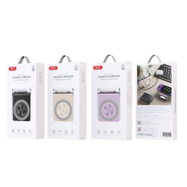 XO PR226 Mini Transparent Light Display Magnetic Absorption Fast Charging 10000mAh (Purple)