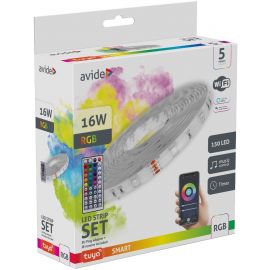 Avide LED Ταινία Blister 12V 16W RGB 5m TUYA - με Έλεγχο Μουσικής + IR Τηλεχειριστήριο