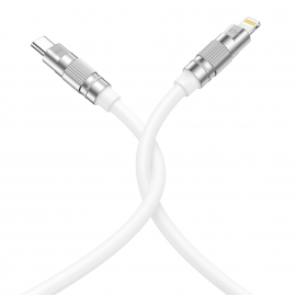 XO NBQ228A OD6.0 Καλώδιο Ταχείας Φόρτισης Σιλικόνης PD27W TypeC σε Lightning 1.2m Άσπρο