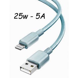 XO NB249 Καλώδιο Φόρτισης + Data Lightning 5A PVC 1m Μπλέ