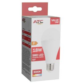 ATC SMD LED Λαμπτήρας A65 230V 18W/1850LM E27 3000K