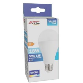 ATC SMD LED Λαμπτήρας A65 230V 18W/1850LM E27 6500K