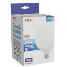 ATC SMD Λαμπτήρας LED Globe G125 230V 24W/2500LM E27 6500K