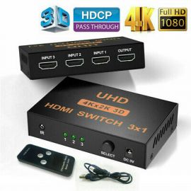 HDMI Switch Μεταλλικό 3 In / 1 Out 4K x 2K Remote