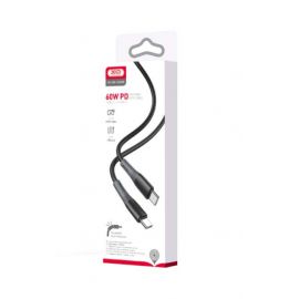 XO NB-Q226B 60W silicone two-color Type-c to Type-c data cable Black
