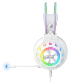 XO GE10 Gaming Ακουστικά RGB με Μικρόφωνο Λευκά