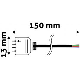 Avide LED Ταινία 12V RGB 4Pin Καλώδιο Σύνδεσης Αρσενικό Άσπρο