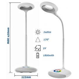 Avide LED Φωτιστικό Γραφείου RGB Άσπρο 4W