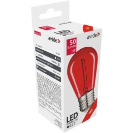 Avide Διακοσμητική Λάμπα LED Filament 0.6W E27 Κόκκινο