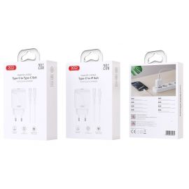 XO L141 Φορτιστής Γρήγορης Φόρτισης USB-C 20W με Καλώδιο Type-C