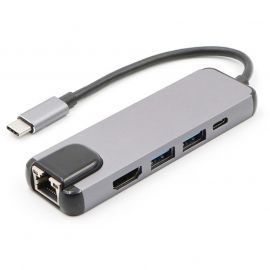 Μετατροπέας 4in1 Type-C to HDMI RJ45 USB3.0 PD