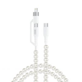XO NB-Q310 Pearl Data Cable Type-C to Type-C (60W) & Apple (27W) 1m