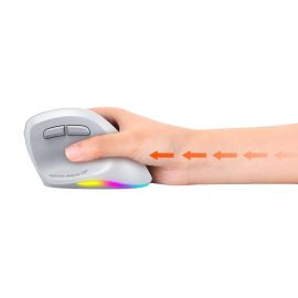 Meetion MT-BTM010R Δεξί Εργονομικό Ασύρματο Ποντίκι Λευκό + Γκρι