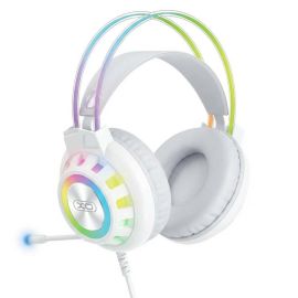 XO GE10 Gaming Ακουστικά RGB με Μικρόφωνο Λευκά 