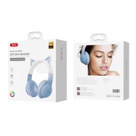XO BE38 Χρωματιστά Ακουστικά Αυτιά Γάτας Bluetooth (Μπλε)