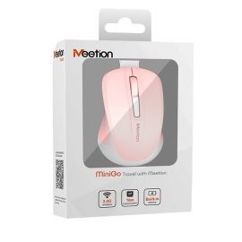 Meetion Silent Mini 2.4G Οπτικό Ασύρματο Ποντίκι (Ροζ)