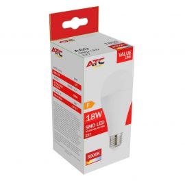 ATC SMD LED Λαμπτήρας A65 230V 18W/1850LM E27 3000K