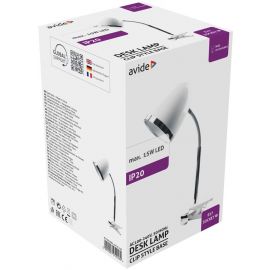 Avide Basic Φωτιστικό Γραφείου με Κλιπ E27 15W Λευκό