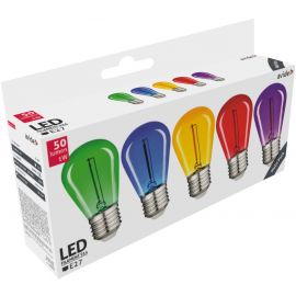 Avide Διακοσμητική Λάμπα LED Filament 0.6W E27 (5τμχ) (Πράσινο/Μπλέ/Κίτρινο/Κόκκινο/Μώβ)