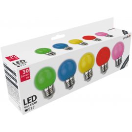 Avide Διακοσμητική Λάμπα LED G45 1W E27 (5τμχ) (Πράσινο/Μπλέ/Κίτρινο/Κόκκινο/Ρόζ)