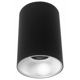 Avide Φωτιστικό Οροφής GU10 Spot Light Στρογγυλό Μαύρο-Ασημί