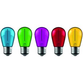Avide LED Διακοσμητική Λάμπα Filament 1W  E27 (5τμχ) (Πράσινο/Μπλέ/Κίτρινο/Κόκκινο/Μώβ)