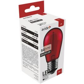 Avide LED Διακοσμητική Λάμπα Filament 1W E27 Κόκκινο