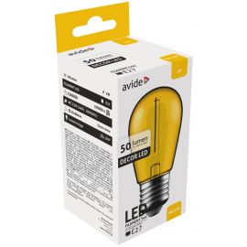 Avide LED Διακοσμητική Λάμπα Filament 1W E27 Κίτρινο