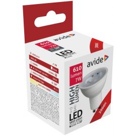 Avide LED Σπότ Αλουμίνιο + Πλαστικό 7W GU10 36° Θερμό 3000K Υψηλής Φωτεινότητας