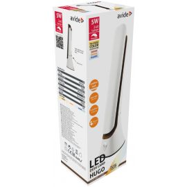 Avide LED Φωτιστικό Γραφείου Δερμάτινο Hugo Άσπρο-Καφέ 5W
