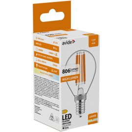 Avide LED Filament Σφαιρική 6.5W E14 Λευκό 4000K Υψηλής Φωτεινότητας