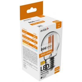 Avide LED Filament Σφαιρική 6.5W E27 Λευκό 4000K Υψηλής Φωτεινότητας