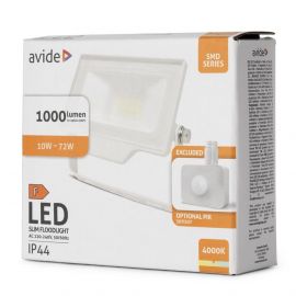 Avide Προολέας LED SMD 10W NW 4000K Opt.PIR Λευκό