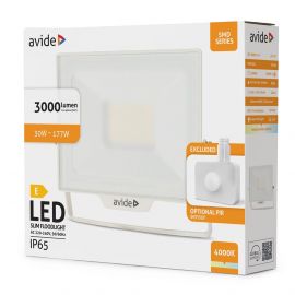 Avide Προβολέας LED SMD 30W NW 4000K Opt.PIR Λευκό