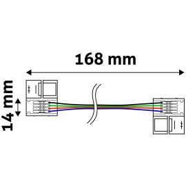 Avide LED Ταινία 12V RGB 4Pin-4Pin Καλώδιο Σύνδεσης με Καπάκι