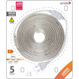 Avide LED Ταινία Blister 220V 4.8W SMD3528 60LED 4000K IP67 5m