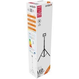 Avide LED Προβολέας Slim SMD  20W Λευκό 4000K 1 Κεφαλή με Τρίποδο