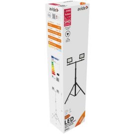 Avide LED Προβολέας Slim SMD  2x30W  Λευκό 4000K 2 Κεφαλές με Τρίποδο